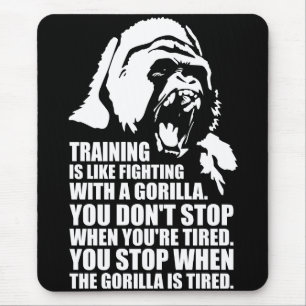 Workout Motivation - Training - Fighting A Gorilla Mouse Mat