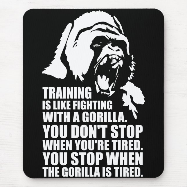 Workout Motivation - Training - Fighting A Gorilla Mouse Mat (Front)