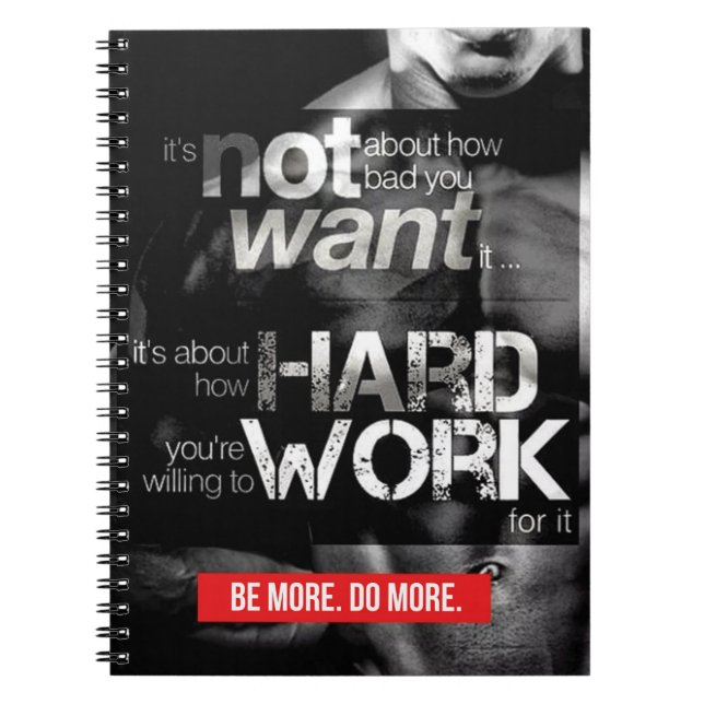 Workout Motivation - Work Hard Notebook (Front)