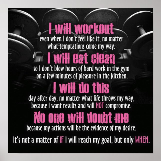 Workout Motivational Poster (Front)