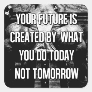 Workout Motivational Square Sticker