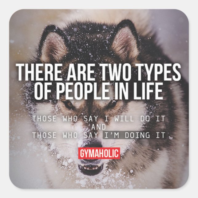 Workout Motivational Square Sticker (Front)