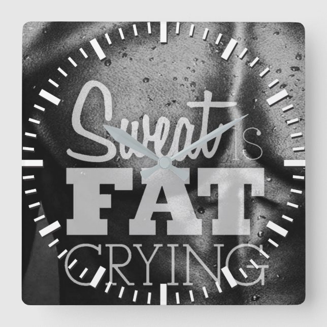 Workout Motivational Square Wall Clock (Front)