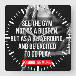 Workout Motivational Square Wall Clock