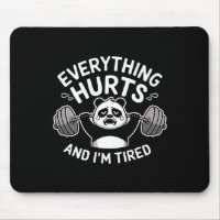 Workout Panda Everything Hurts Tired Funny Gym Gif