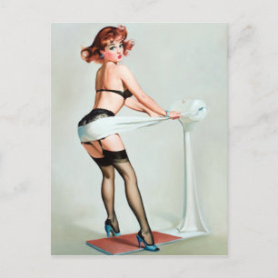 Workout Pin Up Postcard