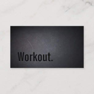 Workout Professional Black Typography Minimalist Business Card
