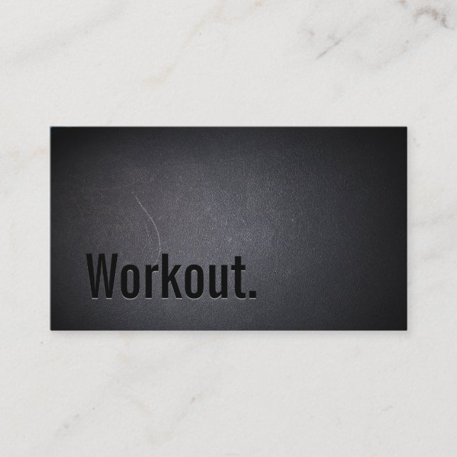 Workout Professional Black Typography Minimalist Business Card (Front)