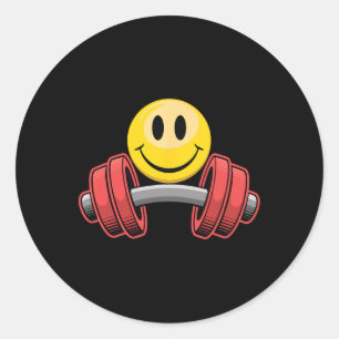 Workout Resting Gym Face Funny Weightlifting Motiv Classic Round Sticker
