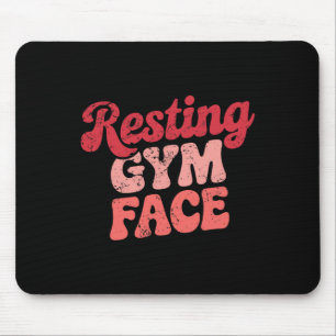 Workout Resting Gym Face Funny Weightlifting Motiv Mouse Mat