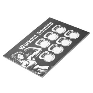 Workout Routine Weekly Planner Chic Gym Kettlebell Notepad