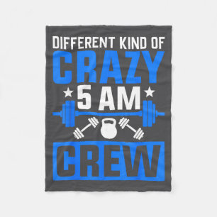 Workout Squad 5am Crew Funny Gym Quote  Fleece Blanket