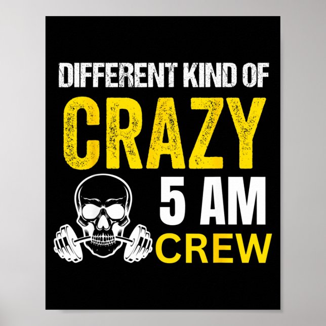 Workout Squad 5am Crew Funny Gym Workout Quote  Poster (Front)
