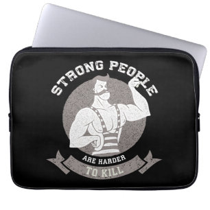 Workout - Strong People Are Harder To Kill Laptop Sleeve