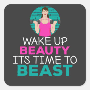 Workout - Wake Up Beauty Square Sticker
