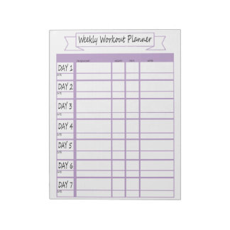 Workout Weekly Planner Notepad