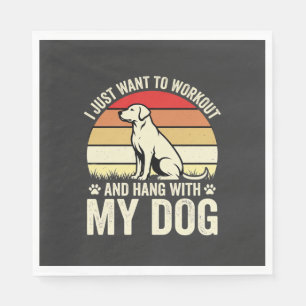 Workout With My Dog Retro Sunset Napkin