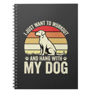 Workout With My Dog Retro Sunset Notebook
