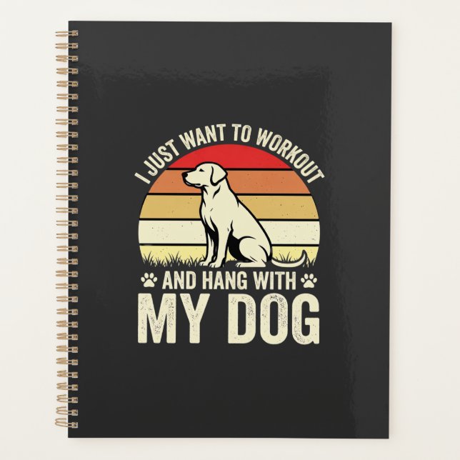 Workout With My Dog Retro Sunset Planner (Front)