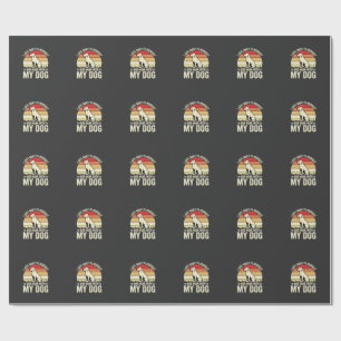 Workout With My Dog Retro Sunset Wrapping Paper