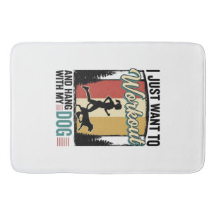 Workout With My Dog Vintage Running Shirt Design_1 Bath Mat
