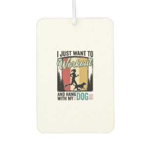 Workout With My Dog Vintage Running Shirt Design_1 Car Air Freshener