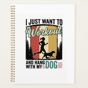 Workout With My Dog Vintage Running Shirt Design_1 Planner