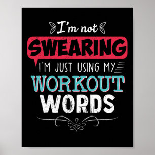 Workout Words Funny Joke Funny Gift Gym  Poster