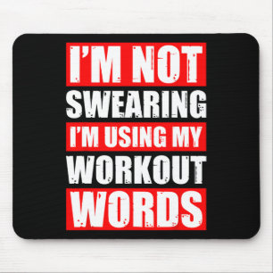Workout Words Weight Sports Gym Funny Bodybuilding Mouse Mat
