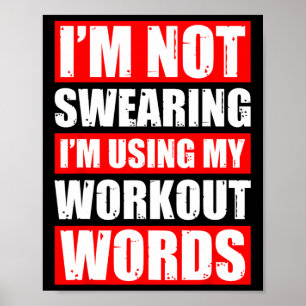 Workout Words Weight Sports Gym Funny Bodybuilding Poster