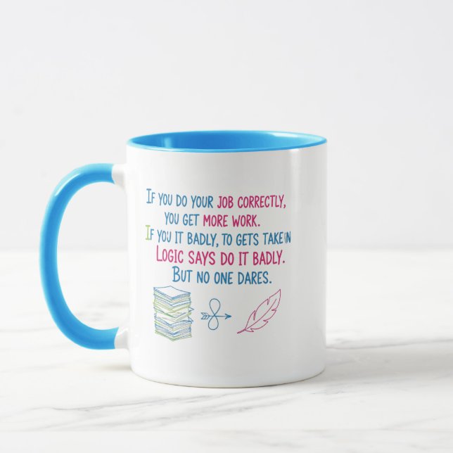 Workplace Logic Funny Coffee Mug (Left)