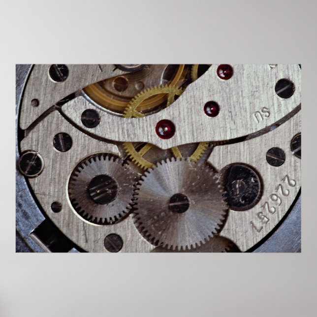 Works of a pocket watch texture poster (Front)