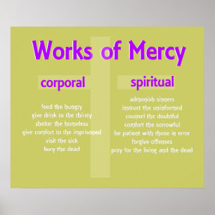 Works of Mercy Poster customizable graphic art