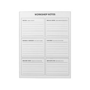 Workshop Notes Woodworking & DIY Organisation