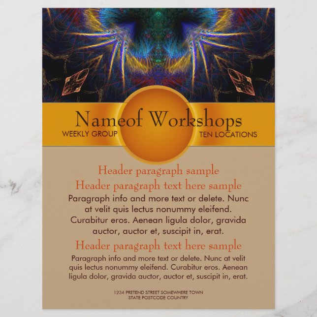Workshops Party Events Fantasy Art flyer template (Front)