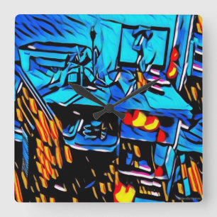 Workspace Lunch Art Square Wall Clock