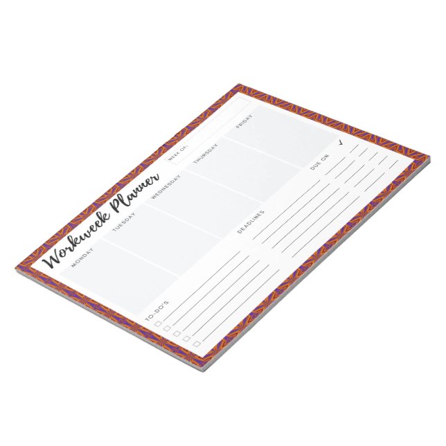 Workweek Planner Notepad (Angled)