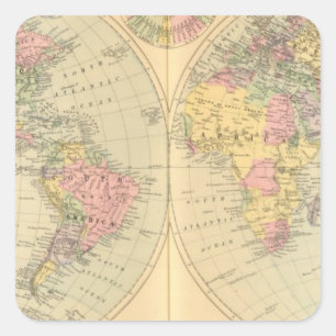 World 10 square sticker