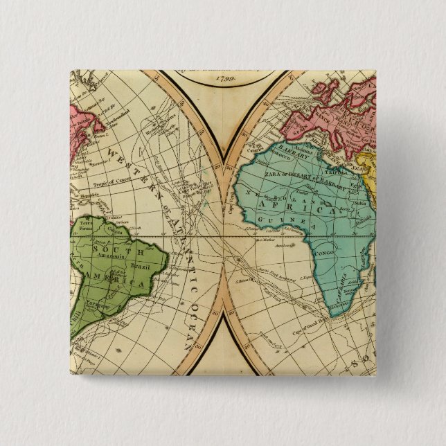 World 3 15 cm square badge (Front)