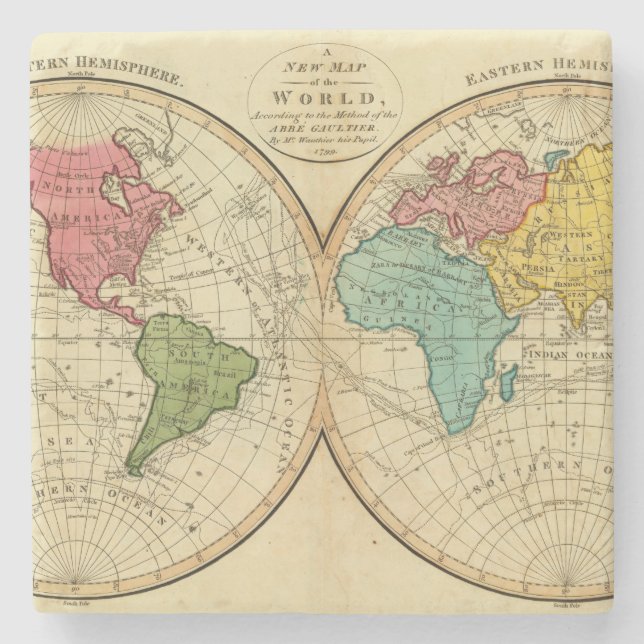 World 3 stone coaster (Front)