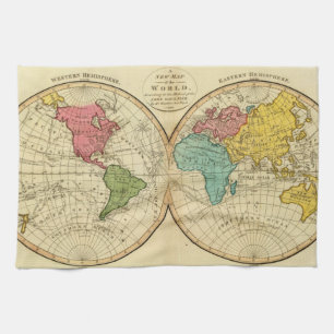 World 3 tea towel