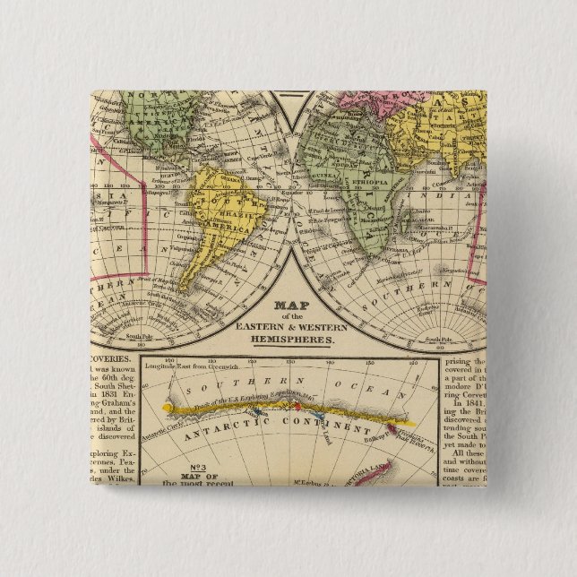 World 7 15 cm square badge (Front)