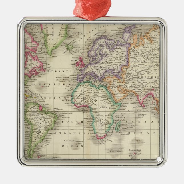 World 9 metal tree decoration (Front)