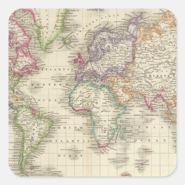 World 9 square sticker (Front)