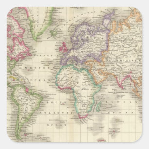 World 9 square sticker