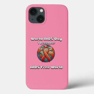 World AIDS Day. AIDS Free World. iPhone 13 Case