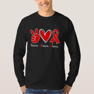 World Aids Day Awareness Costume Peace Love Cure R T-Shirt