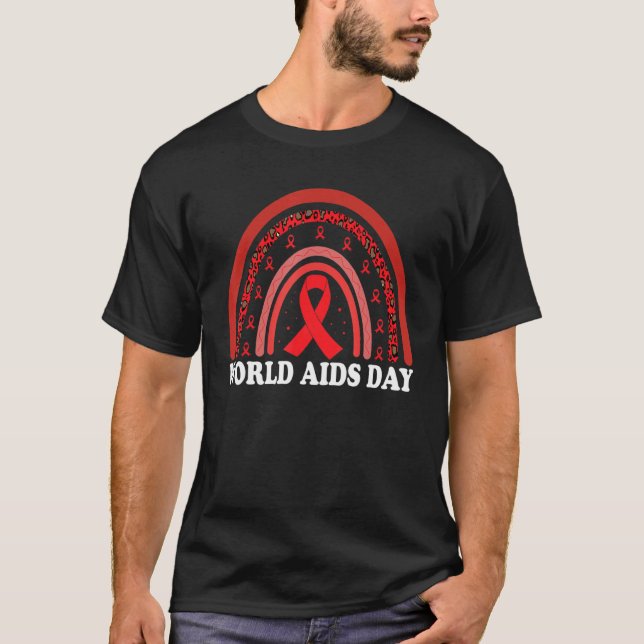 World Aids Day Awareness rainbow T-Shirt (Front)