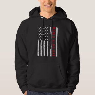 World Aids Day Hope HIV Red Ribbon Aids Awareness  Hoodie