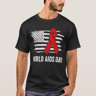 World Aids Day Hope HIV Red Ribbon Aids Awareness T-Shirt